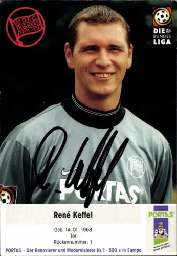 Autogrammkarte Fußballer René Keffel, Kickers Offenbach, Autogramm
