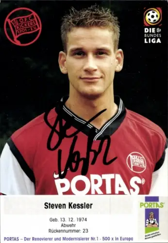 Autogrammkarte Fußballer Steven Kessler, Kickers Offenbach, Autogramm