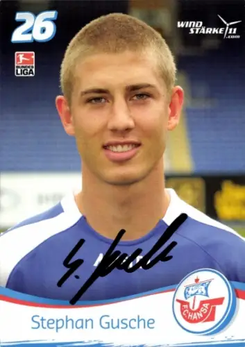 Autogrammkarte Fußballer Stephan Gusche, FC Hansa Rostock, Autogramm