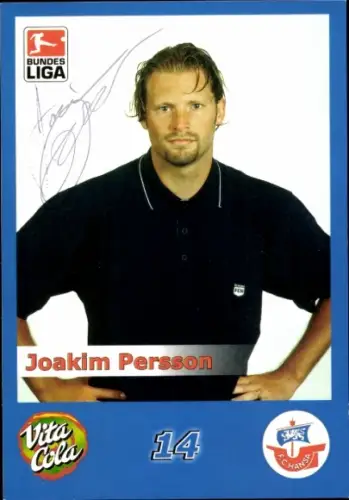 Autogrammkarte Fußballer Joakim Persson, FC Hansa Rostock, Autogramm