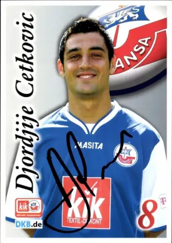 Autogrammkarte Fußballer Djordjije Cetkovic, FC Hansa Rostock, Autogramm
