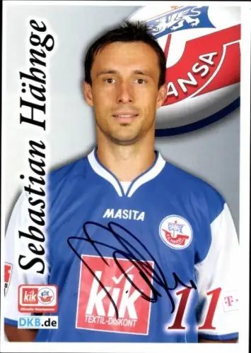 Autogrammkarte Fußballer Sebastian Hähnge, FC Hansa Rostock, Autogramm