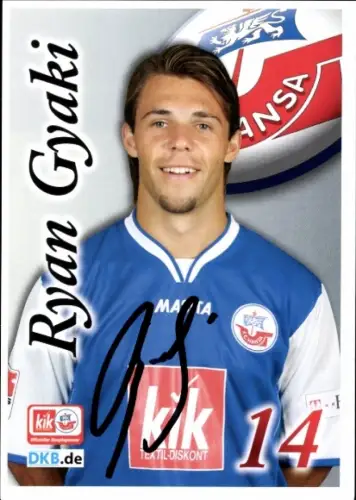 Autogrammkarte Fußballer Ryan Gyaki, FC Hansa Rostock, Autogramm