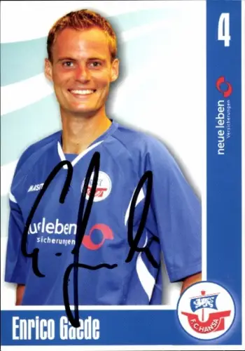 Autogrammkarte Fußballer Enrico Gaede, FC Hansa Rostock, Autogramm