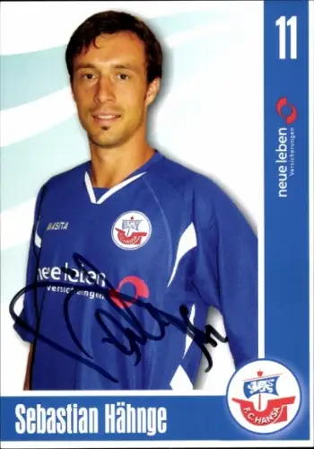 Autogrammkarte Fußballer Sebastian Hähnge, FC Hansa Rostock, Autogramm