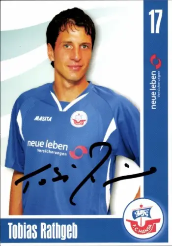 Autogrammkarte Fußballer Tobias Rathgeb, FC Hansa Rostock, Autogramm