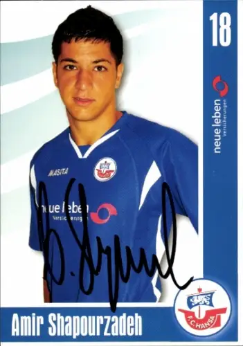 Autogrammkarte Fußballer Amir Shapourzadeh, FC Hansa Rostock, Autogramm