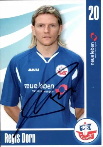 Autogrammkarte Fußballer Regis Dorn, FC Hansa Rostock, Autogramm