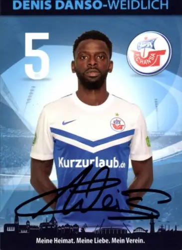 Autogrammkarte Fußballer Denis Danso Weidlich, FC Hansa Rostock, Autogramm
