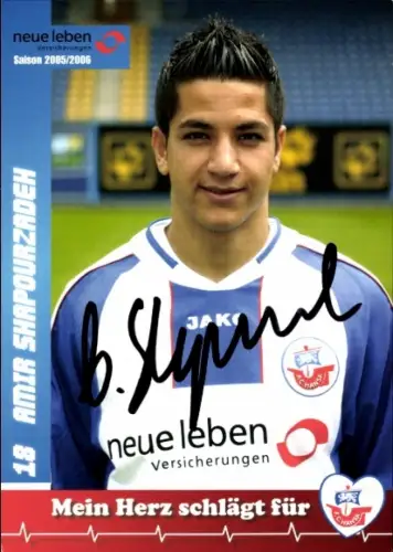 Autogrammkarte Fußballer Amir Shapourzadeh, FC Hansa Rostock, Autogramm