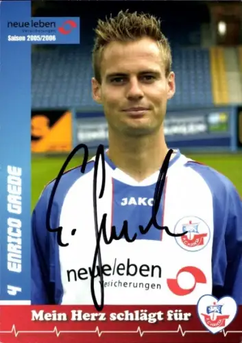 Autogrammkarte Fußballer Enrico Gaede, FC Hansa Rostock, Autogramm