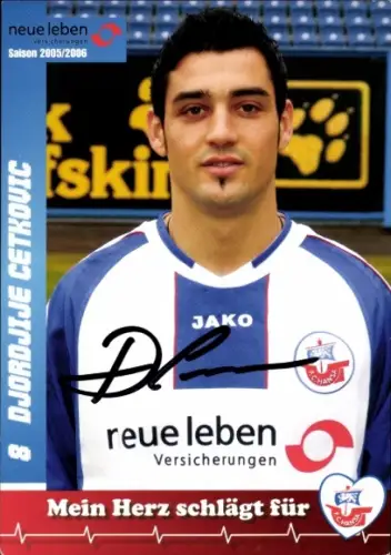 Autogrammkarte Fußballer Djordjije Cetkovic, FC Hansa Rostock, Autogramm