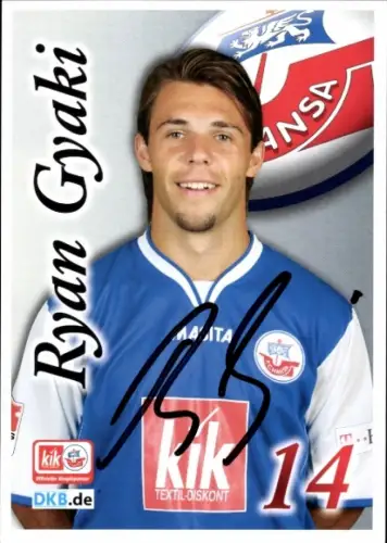 Autogrammkarte Fußballer Ryan Gyaki, FC Hansa Rostock, Autogramm