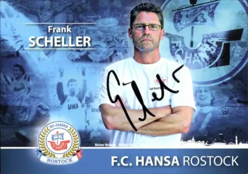 Autogrammkarte Physiotherapeut Frank Scheller, FC Hansa Rostock, Autogramm