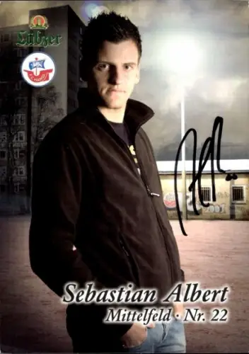 Autogrammkarte Fußballer Sebastian Albert, FC Hansa Rostock, Autogramm