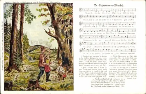 Lied Künstler Ak Lattermann, G., Dr Schwamma Marsch, Pilzsucher, Wilhelm Vogel Nr. 114