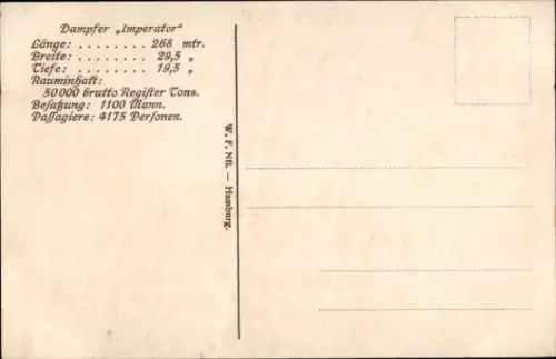 Ak Riesendampfer, Dampfschiff Imperator, HAPAG