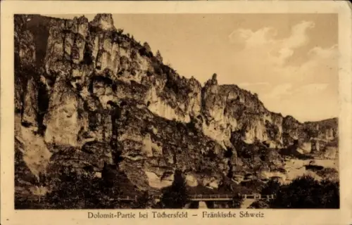 Ak Tüchersfeld Pottenstein Oberfranken, Dolomit-Partie, Felsen, Fränkische Schweiz