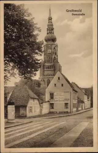 Ak Hansestadt Greifswald, Domstraße, Rubenow Restaurant