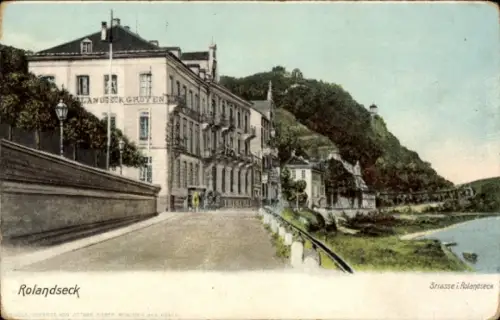 Ak Rolandseck Remagen am Rhein,  Straße, Gebäude, Fluss, Landschaft