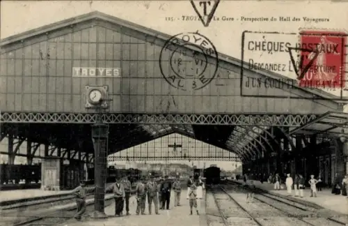 Ak Troyes Aube, Perspective du Hall des Voyageurs