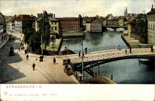 Ak Strasbourg Straßburg Elsass Bas Rhin, Altstadt, Brücke