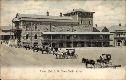 Ak Südafrika, Rathaus, Kutschen