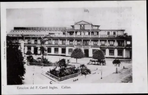 Ak Callao Peru, Estacion del F. Carril Ingles,   , schwarz-weiß