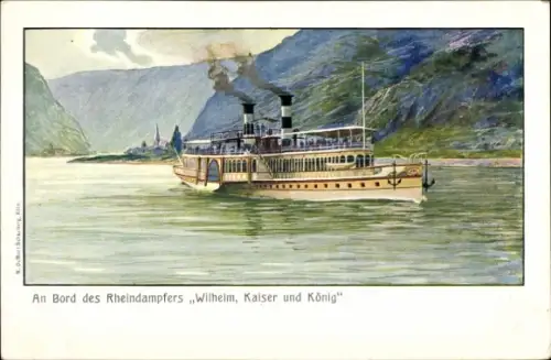 Ak Köln Düsseldorfer Rheindampfschifffahrt, Rheindampfer Wilhelm, Kaiser und König