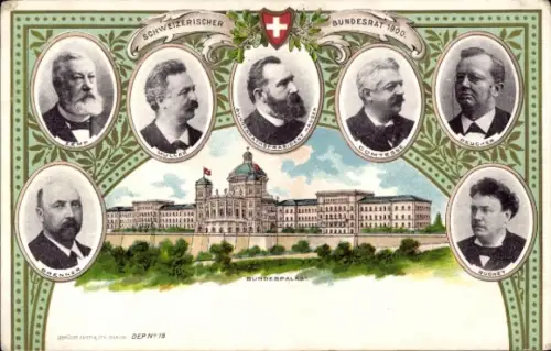 Litho Schweizerischer Bundesrat 1900, Bundespalast