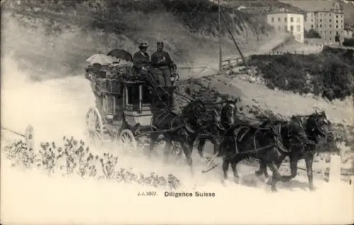 Ak Schweiz, Diligence Suisse, Postkutsche