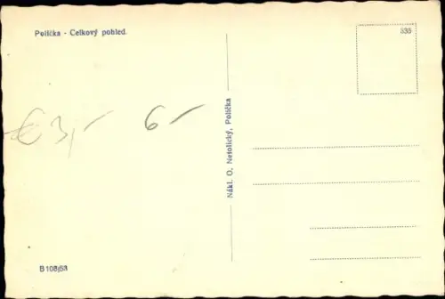 Ak Polička Politschka Region Pardubice, Gesamtansicht, Kirche