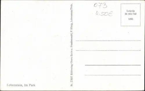 Ak Bad Lobenstein in Thüringen, Park