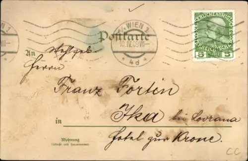 Litho Glückwunsch Ostern, Lämmer, Wiese