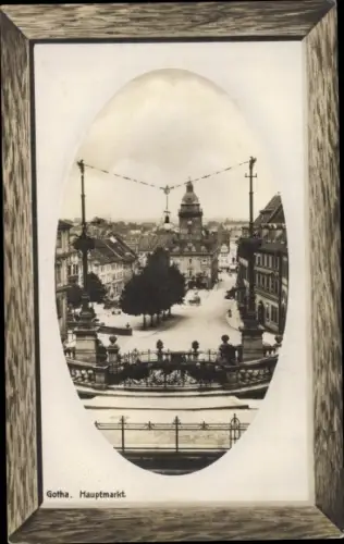 Präge Passepartout Ak Gotha in Thüringen, Hauptmarkt