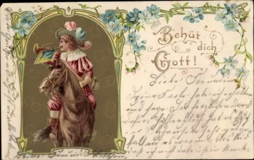 Präge Litho Behüt dich Gott, Trompeter von Säckingen