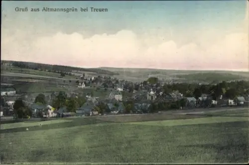 Ak Altmannsgrün Treuen im Vogtland, Totalansicht der Ortschaft