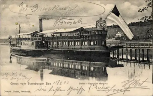Ak Starnberger See, Salondampfer Bavaria