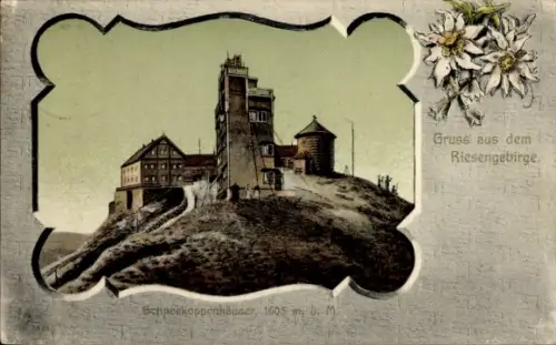 Passepartout Ak Malá Úpa Kleinaupa Riesengebirge Region Königgrätz, Schneekoppenhäuser