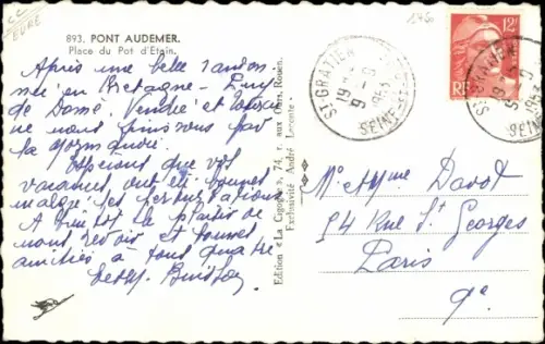 Ak Pont Audemer Eure, Place du Pot d'Etain