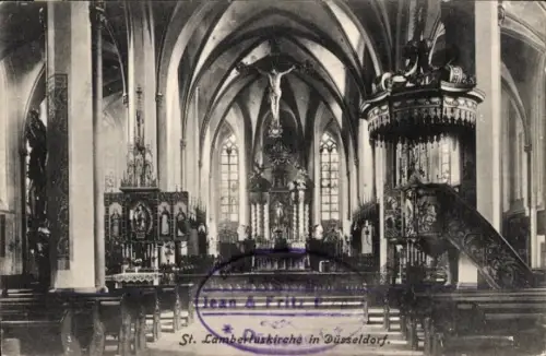 Ak Düsseldorf am Rhein, St. Lambertuskirche, Innenansicht