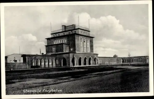 Ak Chemnitz, Blick zum Flughafen