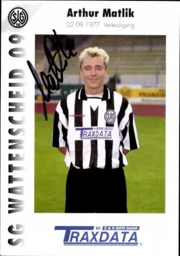 Autogrammkarte Fußballer Arthur Matlik, SG Wattenscheid 09, Autogramm