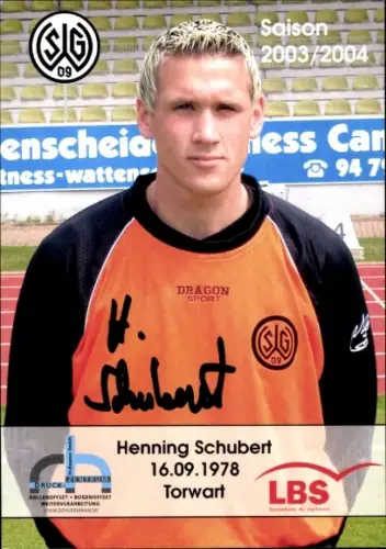 Autogrammkarte Fußballer Henning Schubert, SG Wattenscheid 09, Autogramm