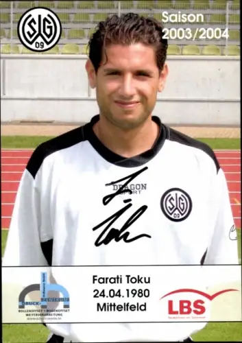 Autogrammkarte Fußballer Farati Toku, SG Wattenscheid 09, Autogramm