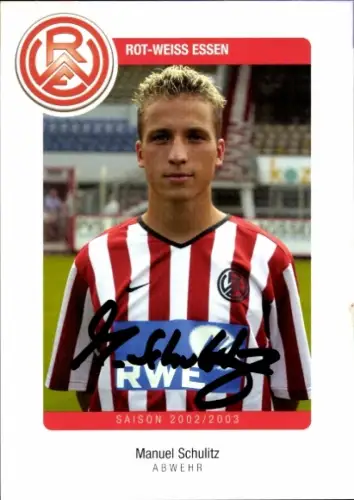 Autogrammkarte Fußballer Manuel Schulitz, Rot Weiss Essen, Autogramm