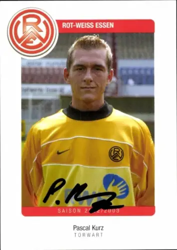 Autogrammkarte Fußballer Pascal Kurz, Rot Weiss Essen, Autogramm