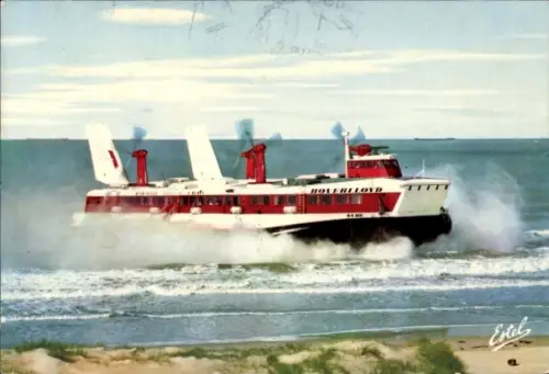 CPA La Cote d'Opale, Calais, Aeroglisseur geant de la compagnie Hoverlloyd