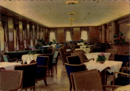 Ak FDGB Urlauberschiff MS Völkerfreundschaft, Veranda Cafe