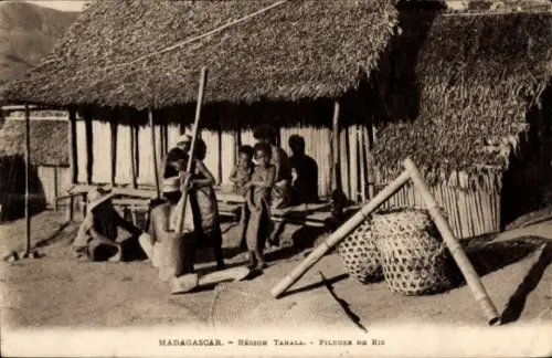 Ak Madagaskar, Region Tanala, Pileuse de Riz